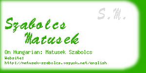 szabolcs matusek business card